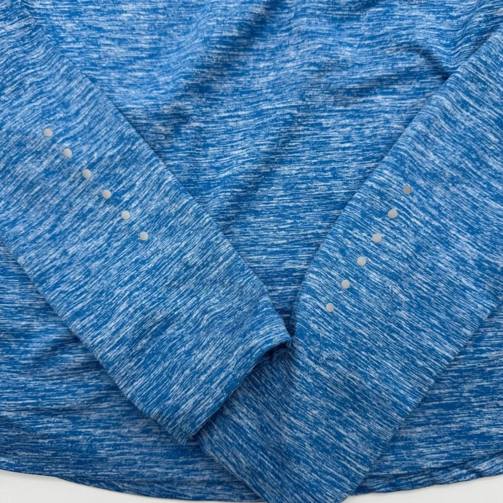 Nike Running Dri-FIT Womens XS Blue Space Dye 1/4 Zip Pullover Long Sleeve Top